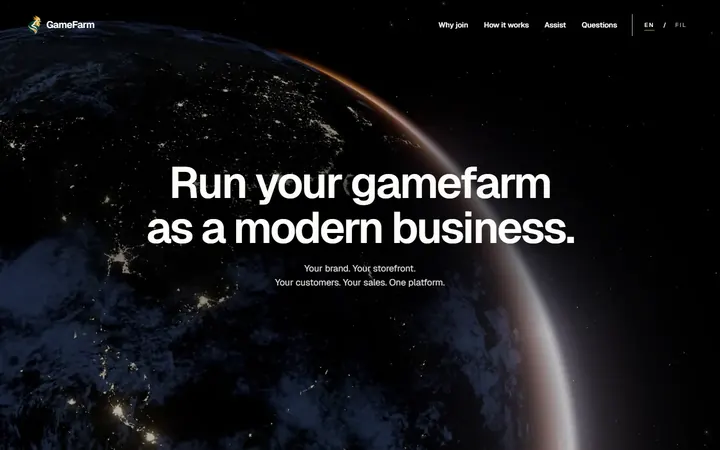 The gamefarm.ph front page.